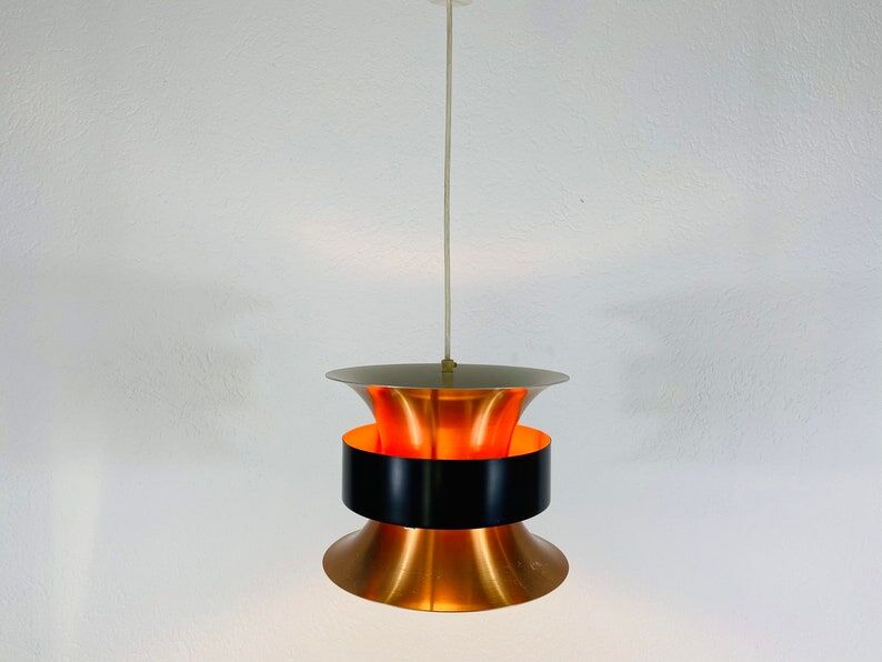 Danish copper hanging lamp, 1960s