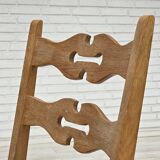 1970s, set of 2 Danish dining chairs, furniture wool, solid oak wood.