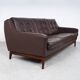 Vintage Brown Leather Sofa on Rosewood Legs from Porfilia Werke, 1960s
