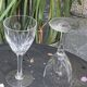 6 large old-cut crystal wine glasses, magnificent patterns