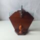Vintage Art Deco magazine rack wood glass engraved storage furniture