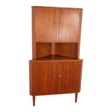 Meuble d'angle vintage danois rétro des années 1960, en teck.