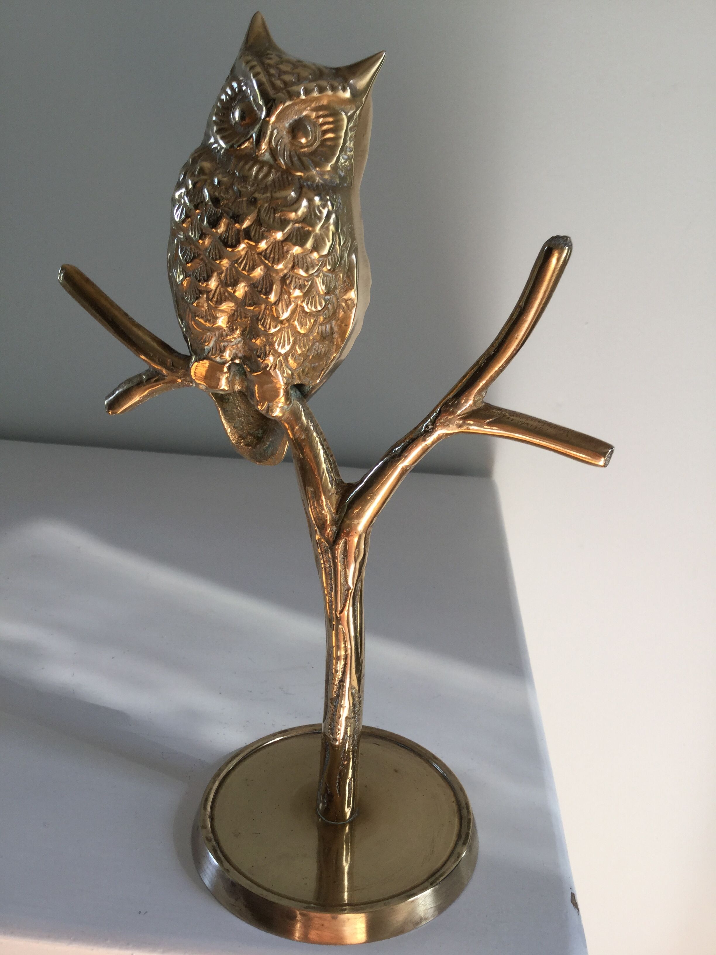 Brass owl, 1970s