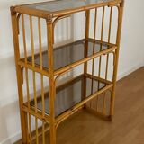 Bamboo and smoked glass shelf