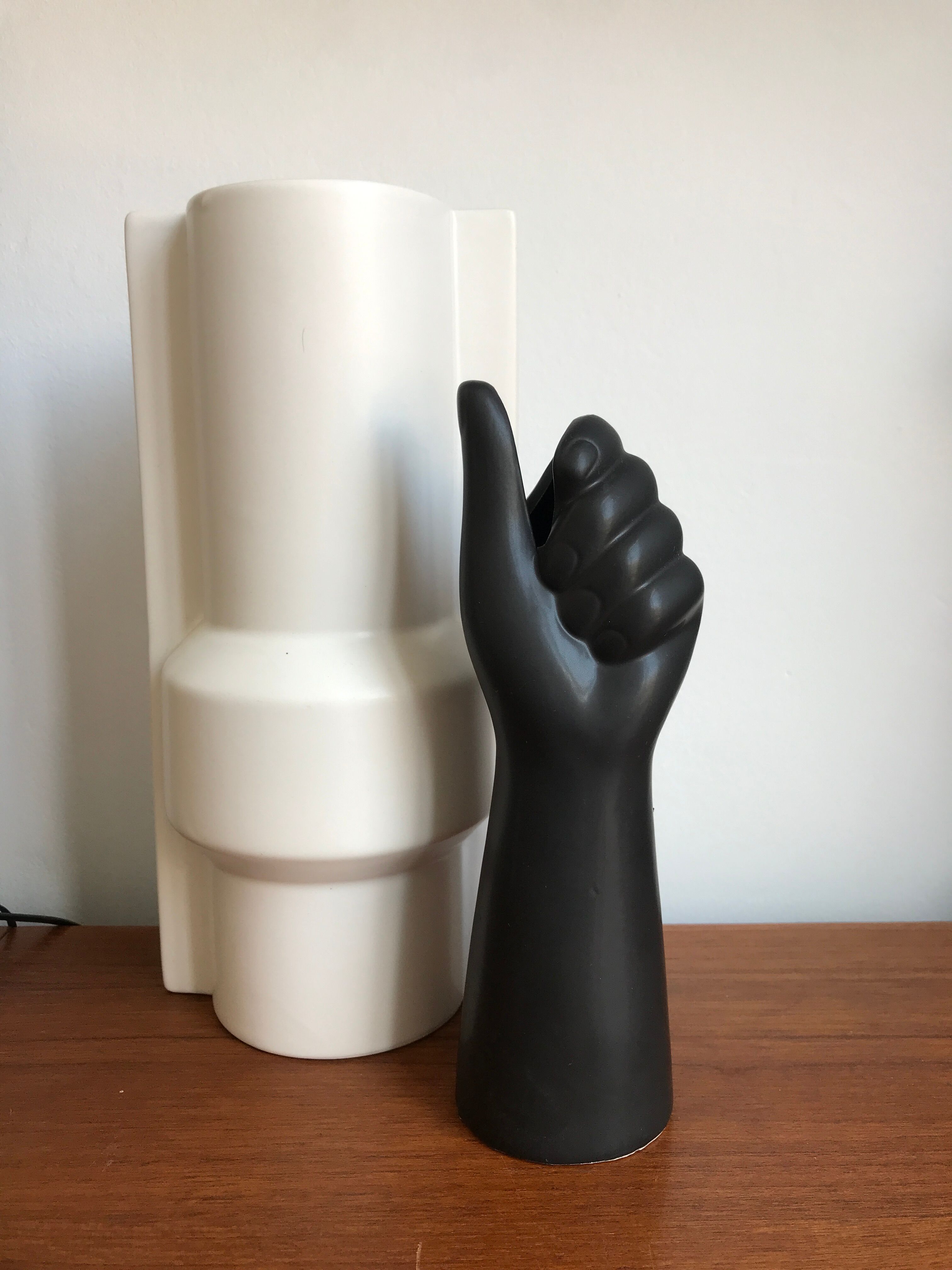 Black hand vase