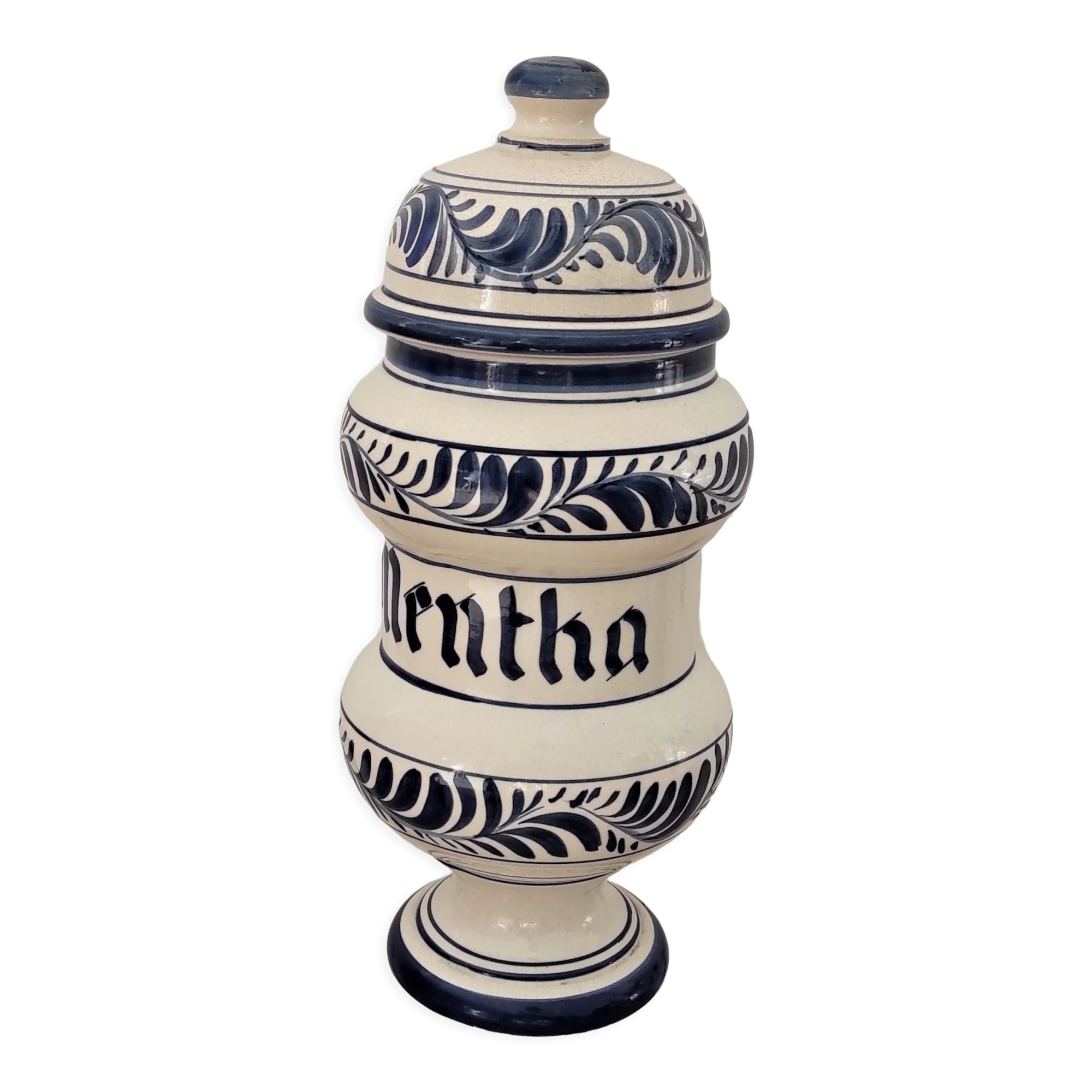 Pharmacy ceramic pot with mentha inscription
