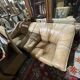 Paire de fauteuil chauffeuse cuir havane 70"
