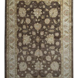 Brown Wool Rug Handmade Ziegler Carpet- 167x251cm