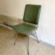 Chaise en aluminium chromé et skaï vert années 1960