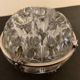 Reims glass flower spade with silver metal footing