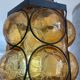 Suspension en verre ambré et fer forgé des années 60