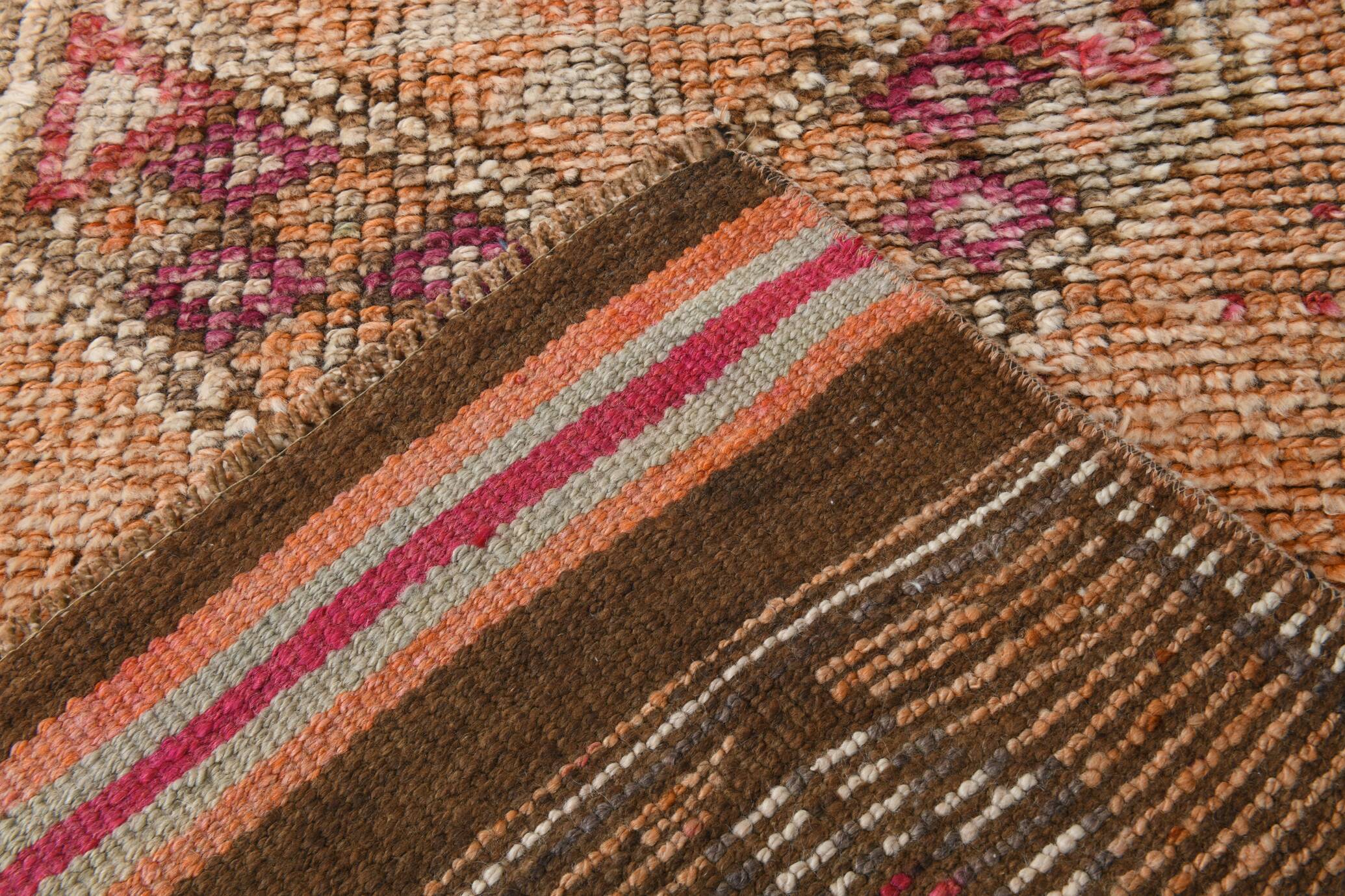 Light Orange & Red Turkish Runner Rug, 87x410Cm