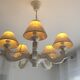 White wooden chandelier 5 branches
