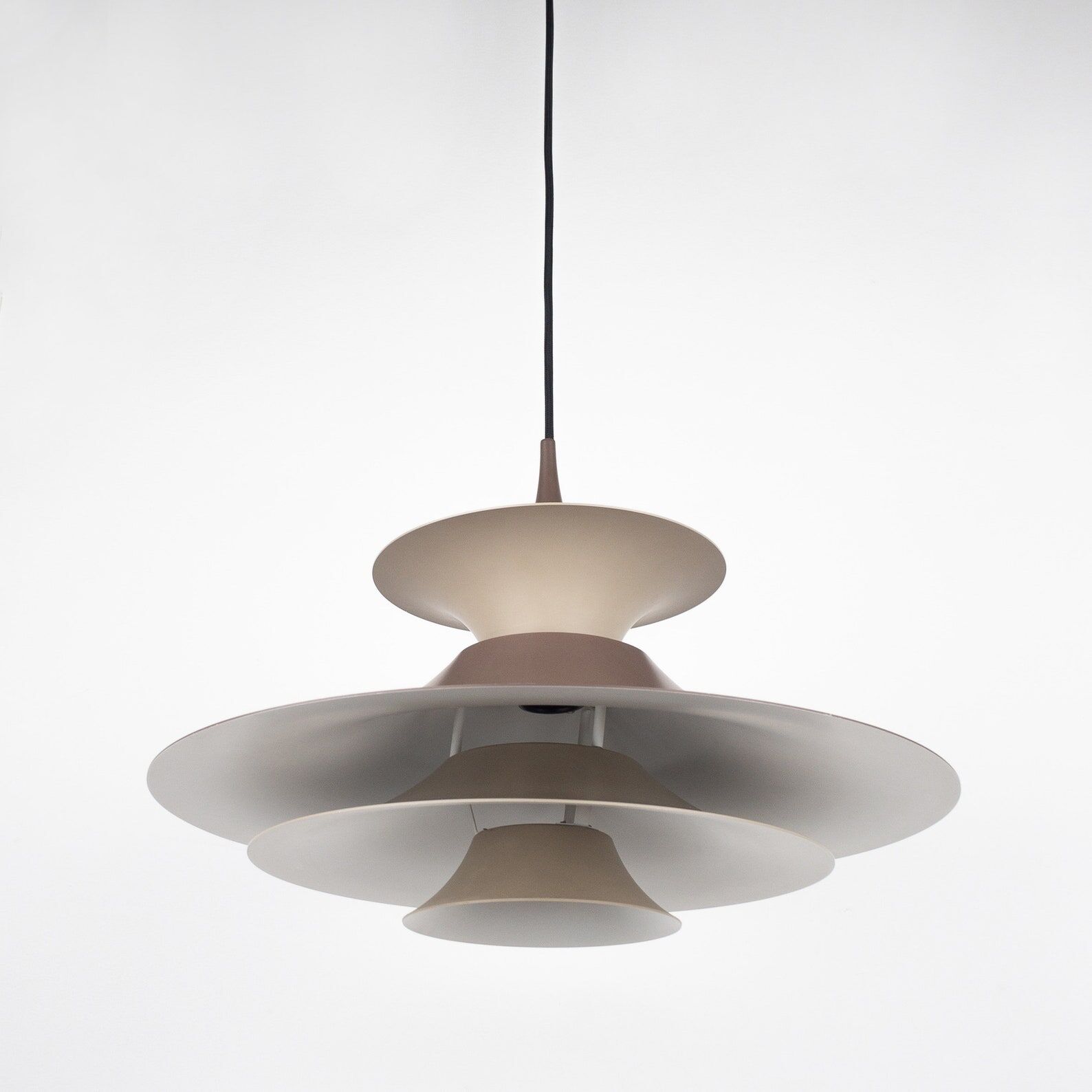Danish vintage pendant lamp Radius by Erik Balslev, Fog og Morup, 1977
