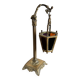 Lampe veilleuse en bronze et verres multicolores Restauration XIXe