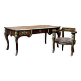 Regency style desk and armchair from the Napoleon III period - late 19th century
