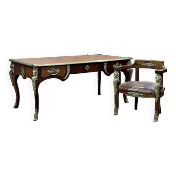 Regency style desk and armchair from the Napoleon III period - late 19th century