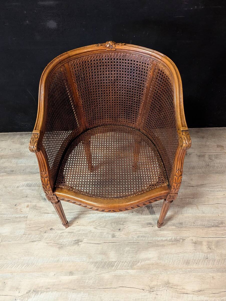 Louis XVI style office chair, fully caned