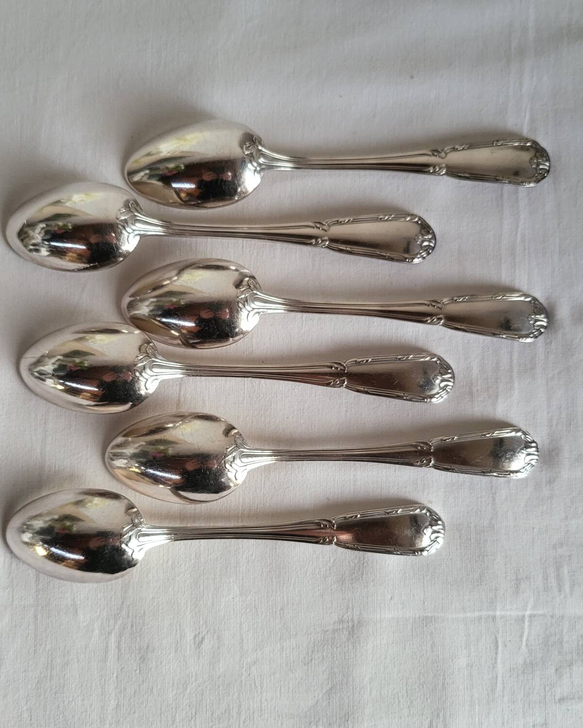 6 Small Silver-Plated Metal Spoons Boulenger Dessert Cutlery