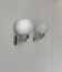 Pair of vintage wall lights, chrome and opaline glass, France, 1970
