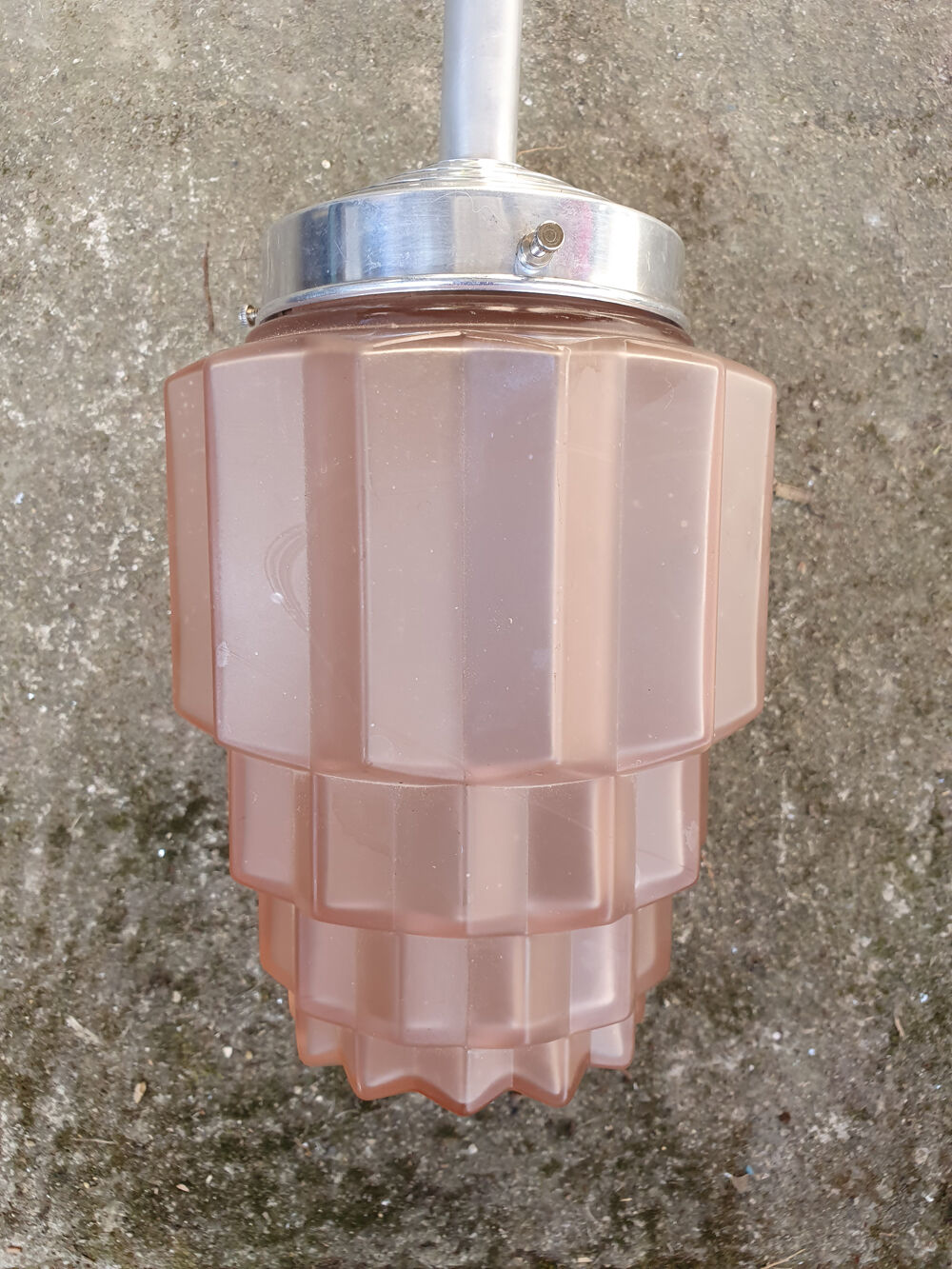 Suspension Art Deco a skyscraper arm, pink 30s