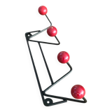 Red and black coat rack