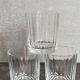 Three Art-Deco crystal whiskey glasses with cut sides
