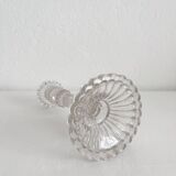 Antique baluster-shaped molded glass candlestick holder