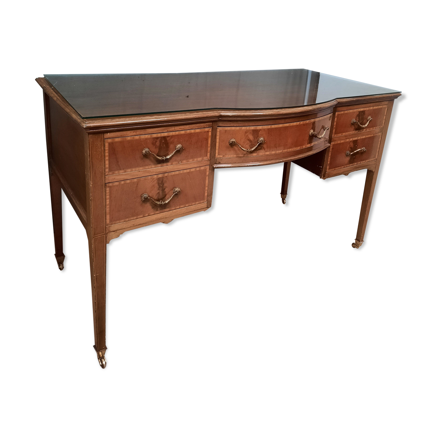 English flat burrrau with 5 tirroirs