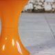 Set of 3 Tam Tam stools in orange by Henri Massonnet for Stamp, 1970.