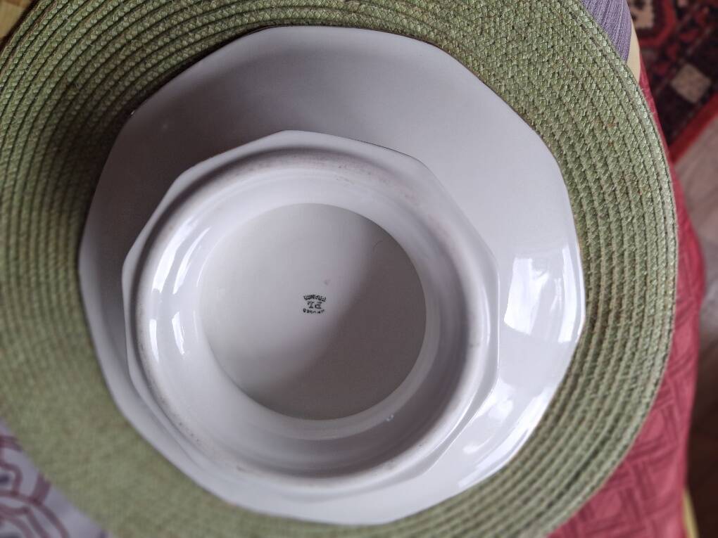 Compotier / assiette montée en porcelaine de limoges 1920-1930
