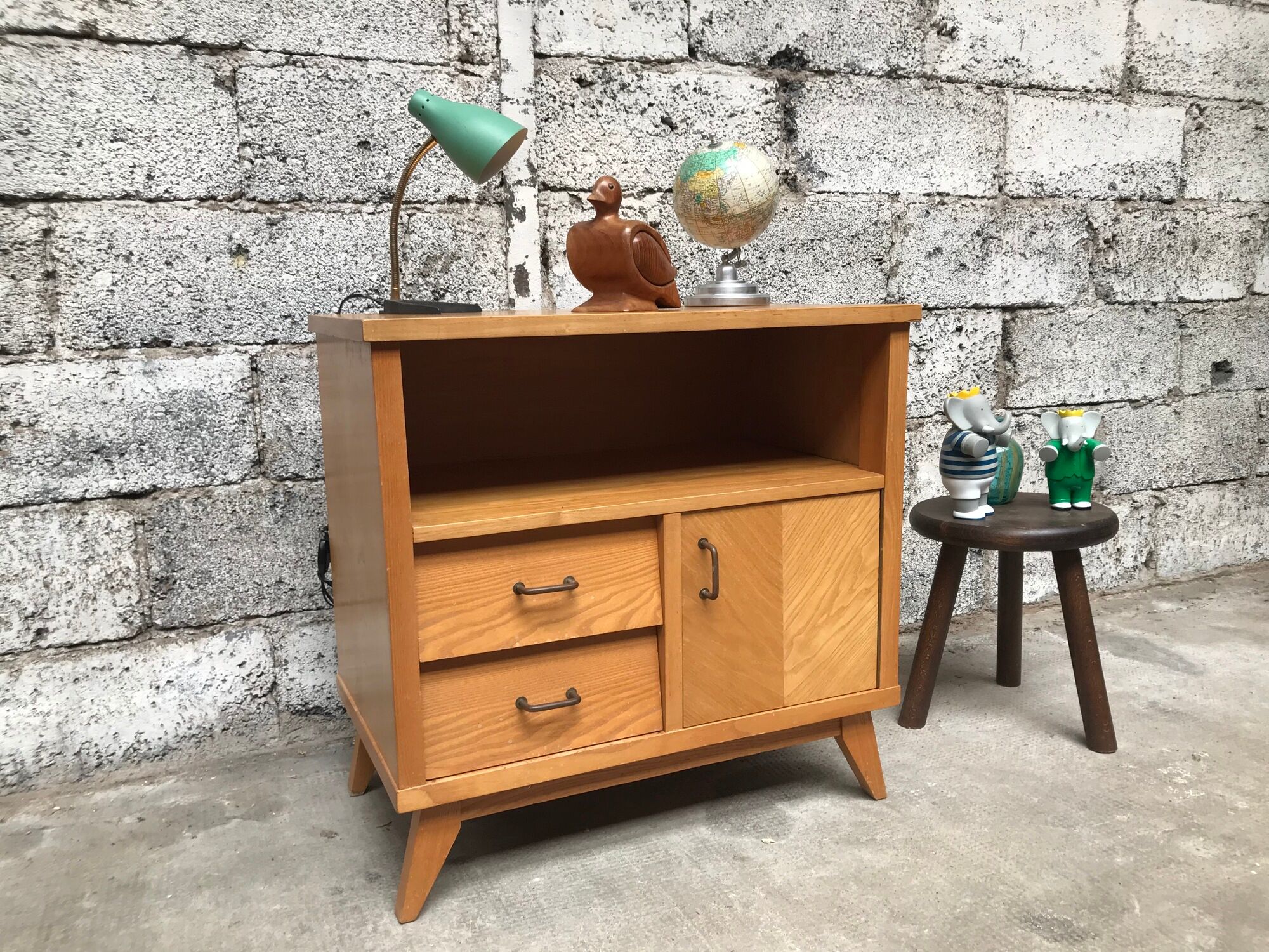 Vintage dresser, tv cabinet, Scandinavian, 1950, compass feet