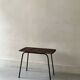 Vintage side table in black metal and wicker, 1950.