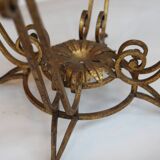 Wrought iron gilt coffee table, Italy 1940s