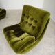 Pair of green velvet Atlantis armchairs by Jitona, ex Czechoslovakia 60s