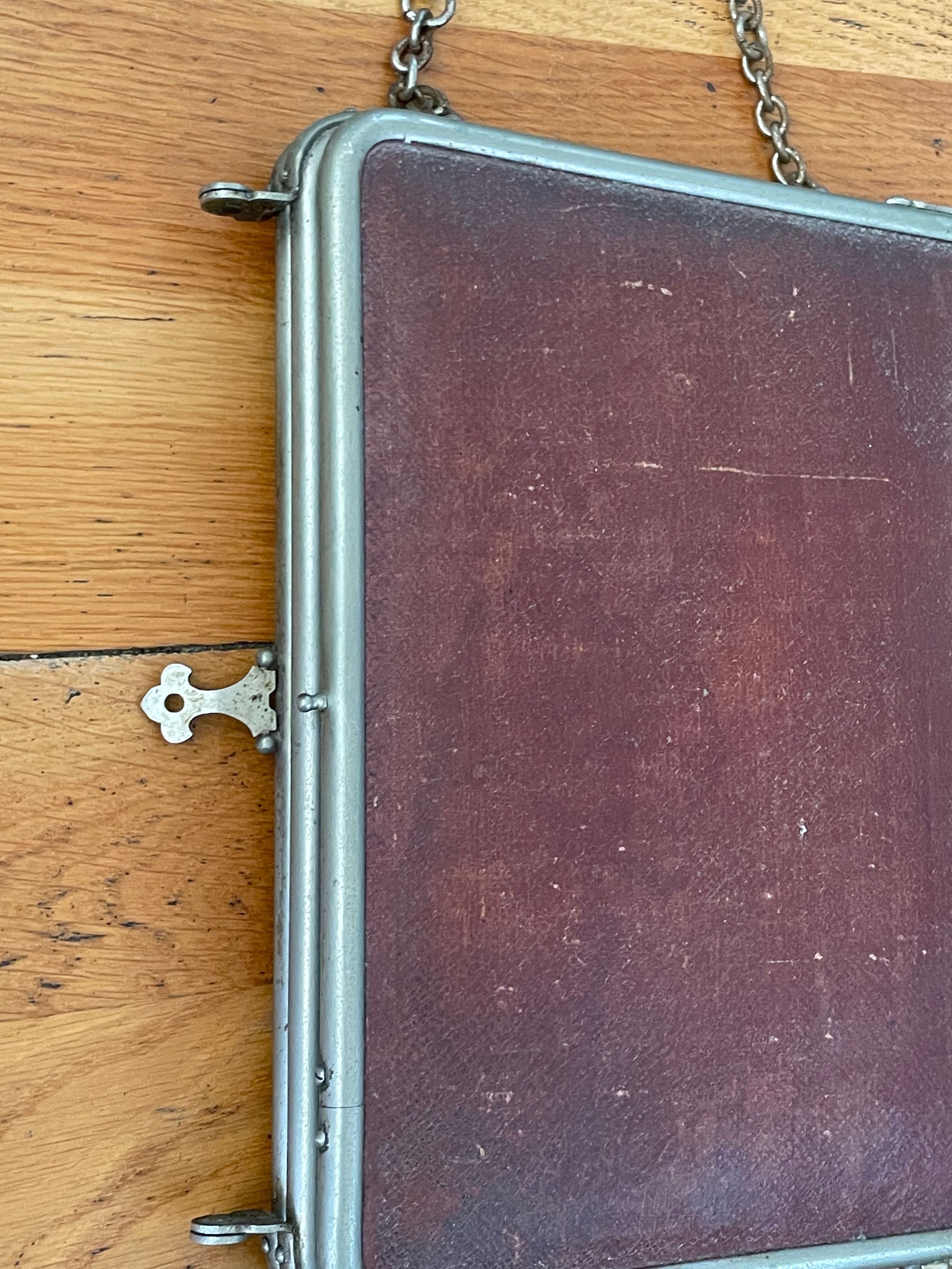 Mirror triptych barber beveled glass on stand