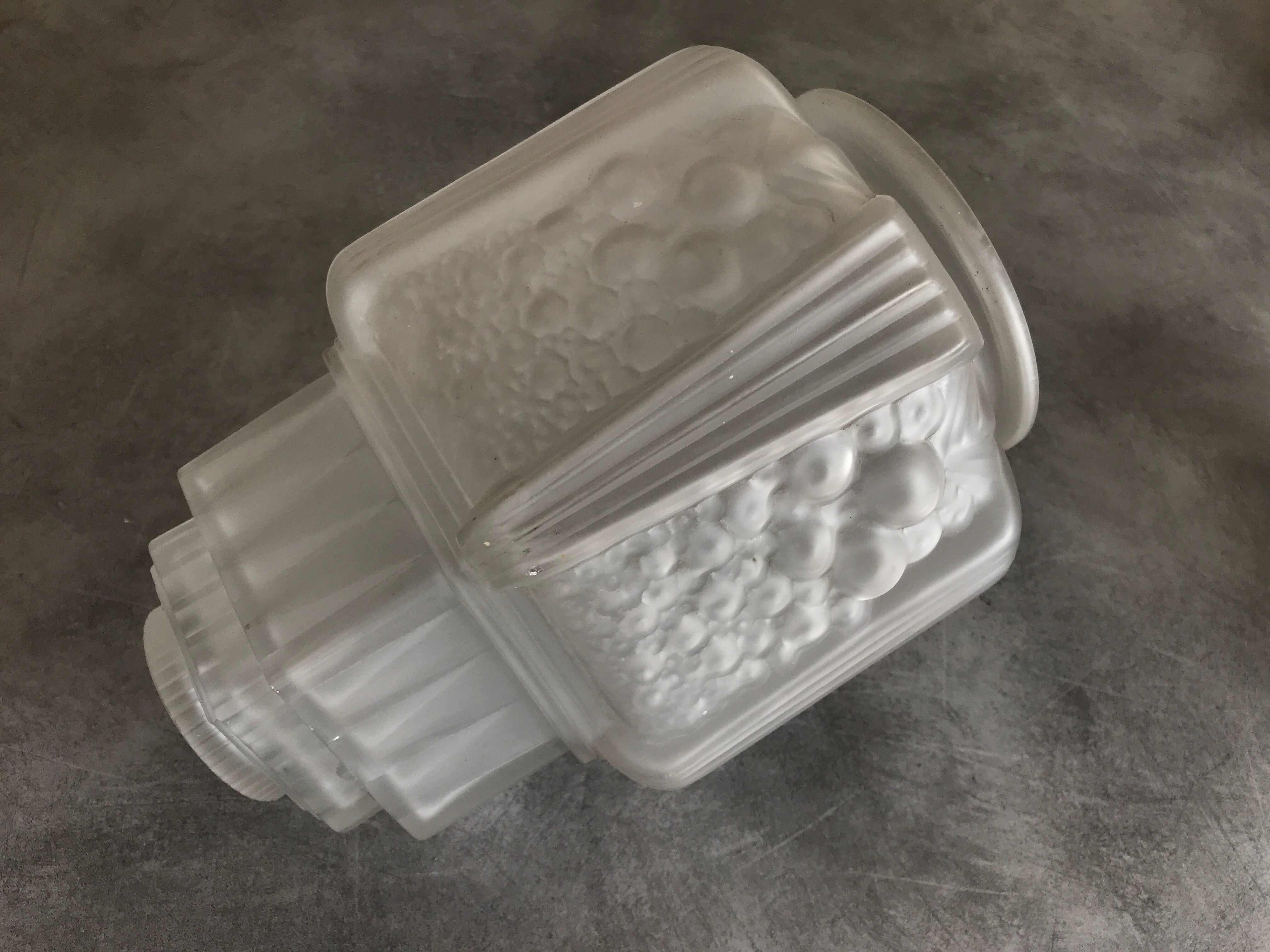 Old frosted glass lampshade suspension ceiling lamp art deco 30 cm