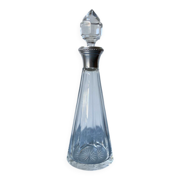 Carafe Art Deco cristal et argent massif