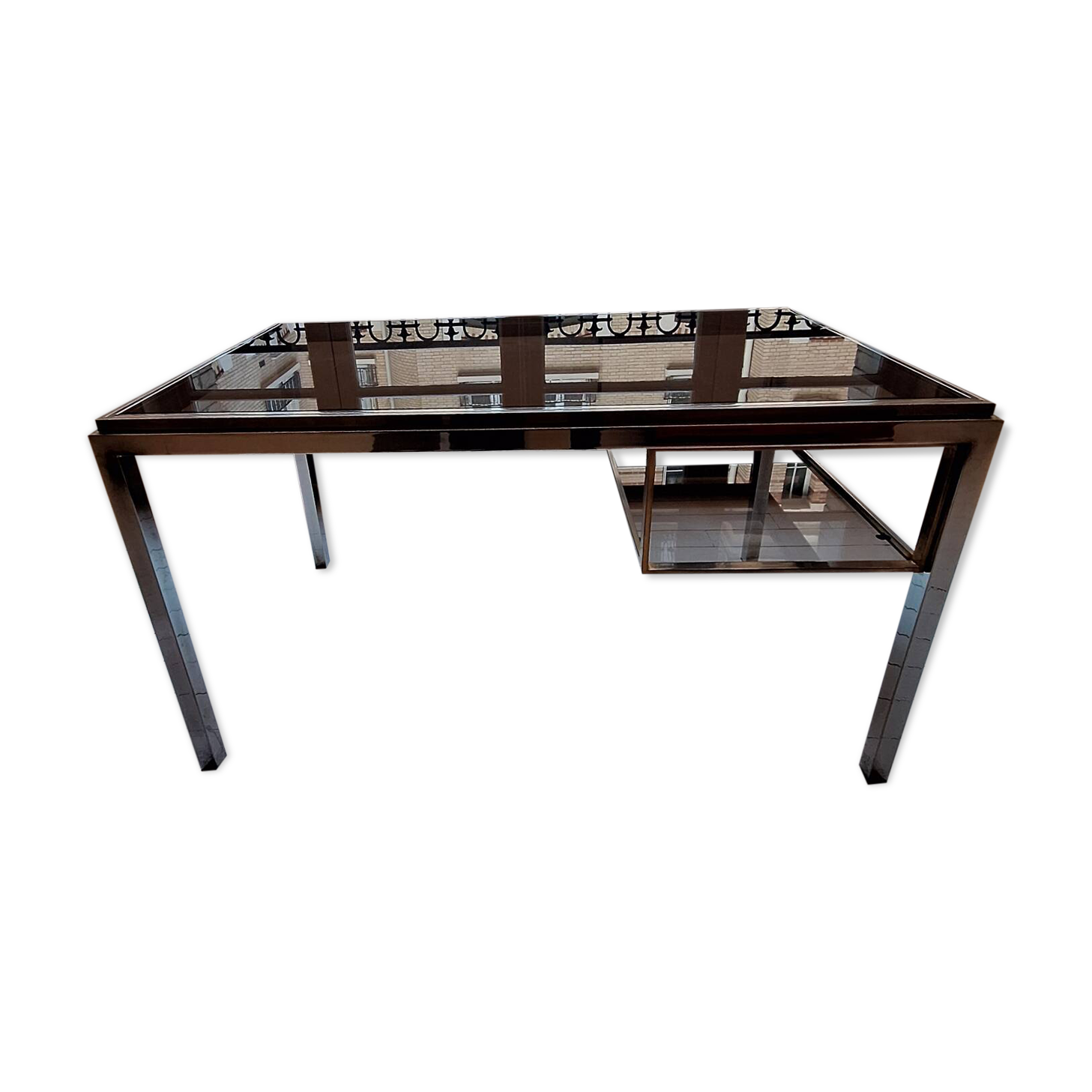1970s glass and chrome design desk attributed to Willy Rizzo