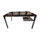 1970s glass and chrome design desk attributed to Willy Rizzo