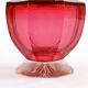 Biedermeier tea caddy, red crystal glass, Poland, 19th century
