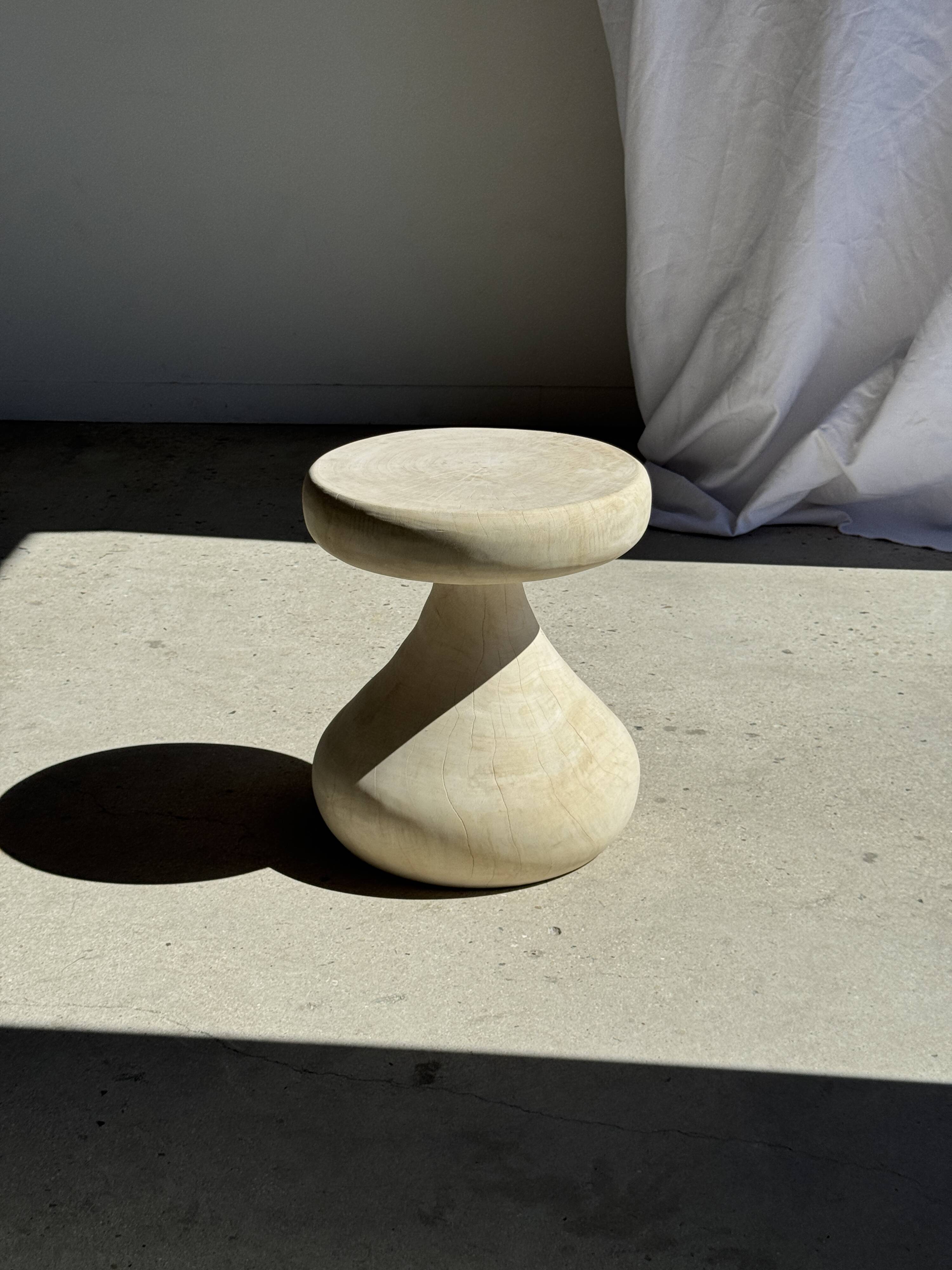 Pawn Bleach - Stool, side table, end table in solid mango wood