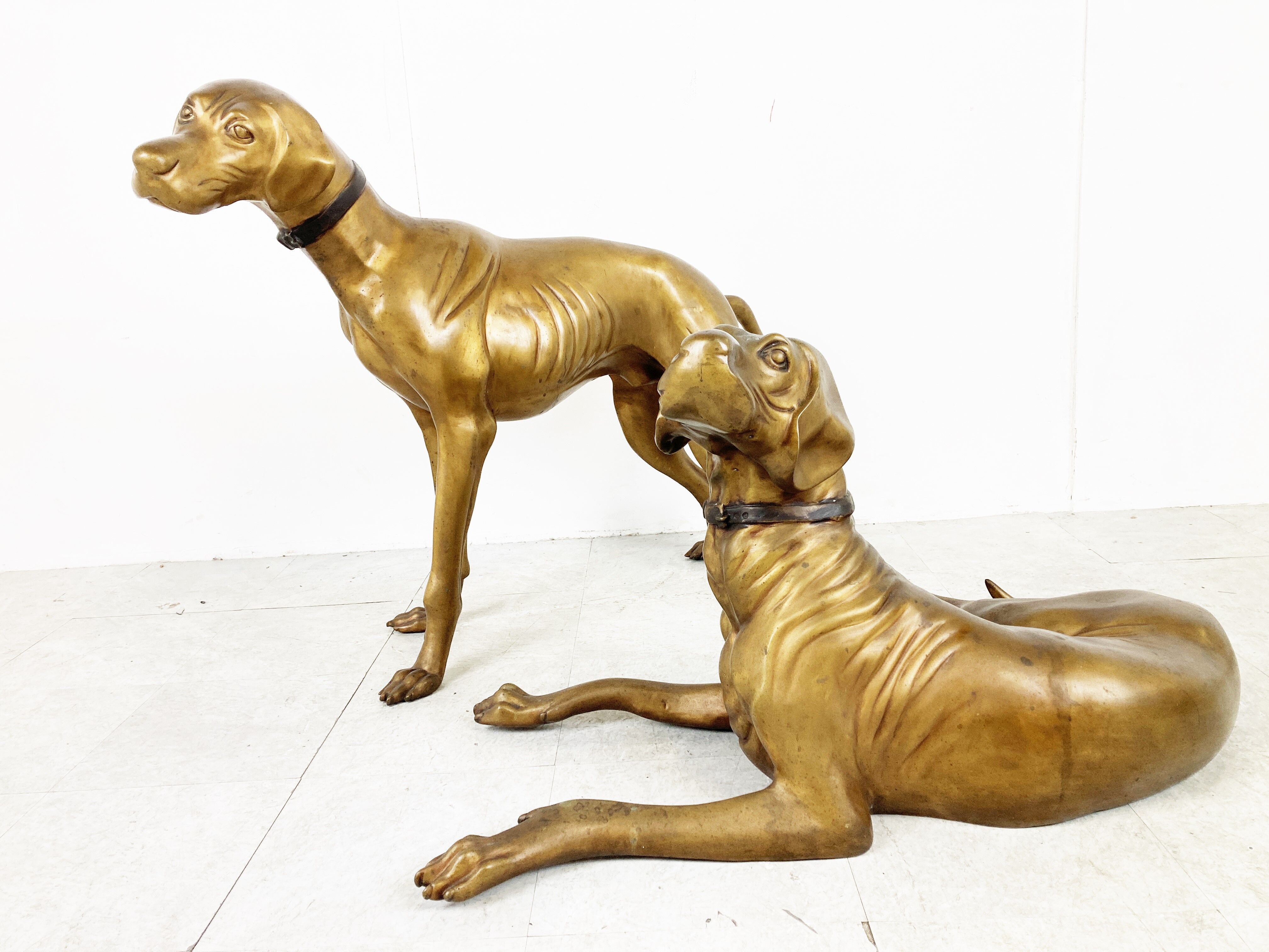 Life size brass dog sculpture, 1960s