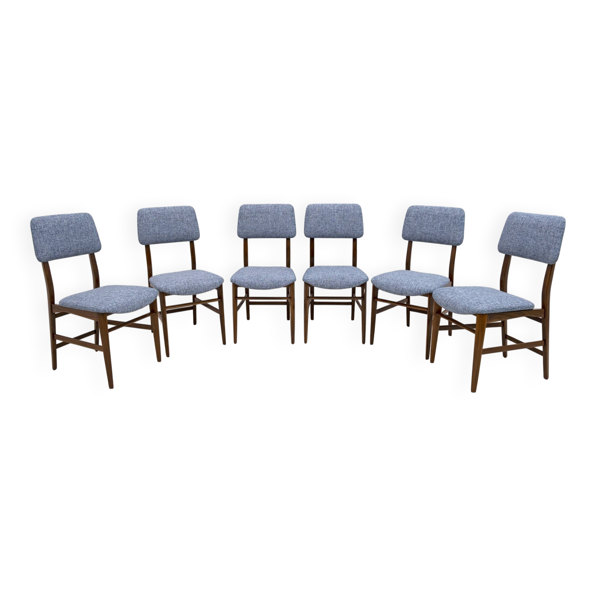 Six of Edmondo Palutari for Dassi Mid-Century Italian Teak Dining Chairs,50