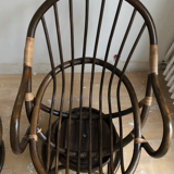 Lot of two rotating rattan chairs