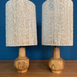 Pair of wooden lamps