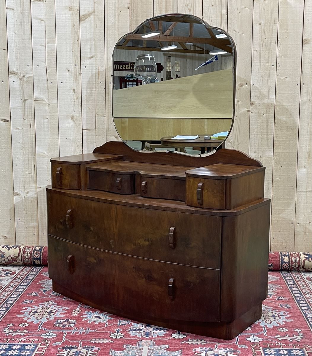 English hairdresser Art Deco walnut