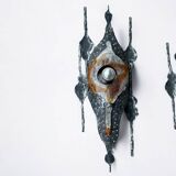 Tom Ahlstrom & Hans Ehrich - Pair Of Brutalist Sconces 1960s Metal And Glass