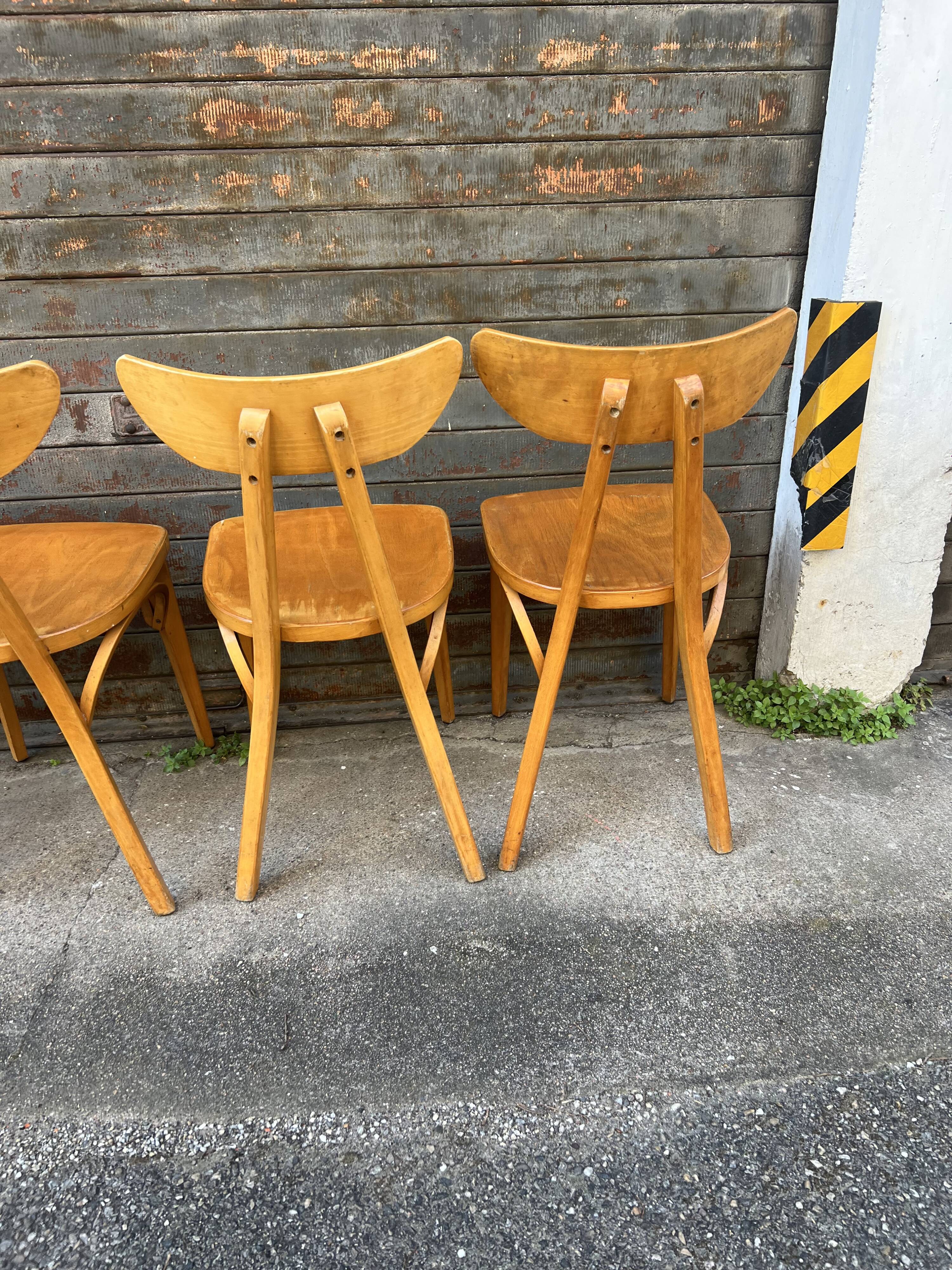 Suite de 4 chaises « banane » Lutherma