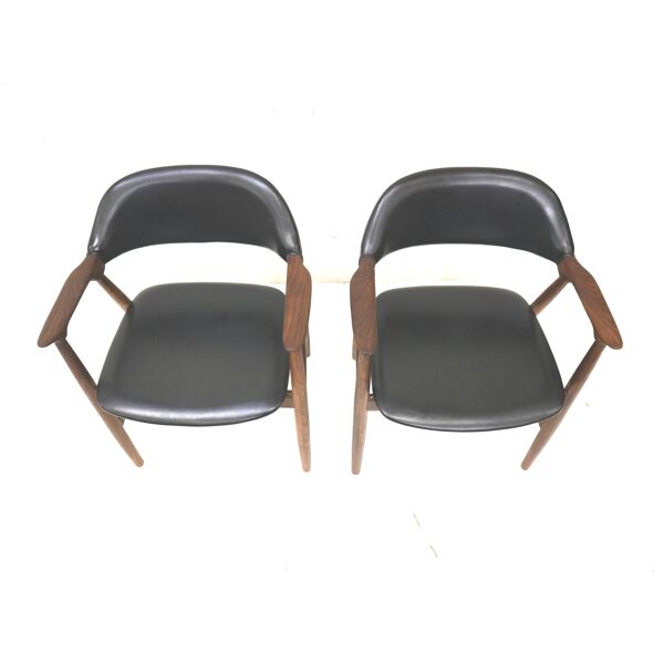 Lot de 2 chaises Mahjongg en corne de vache